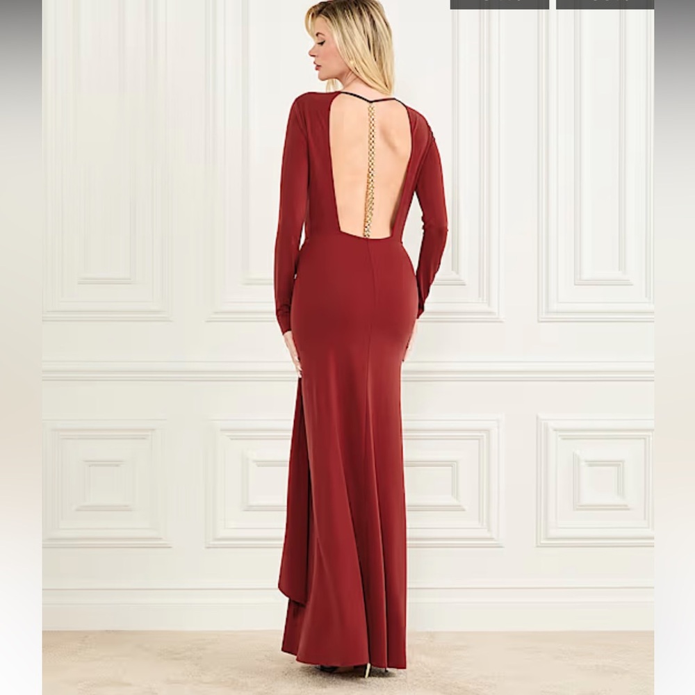 Marciano Elegant Long Sleeve Burgundy Red Dress - Size M